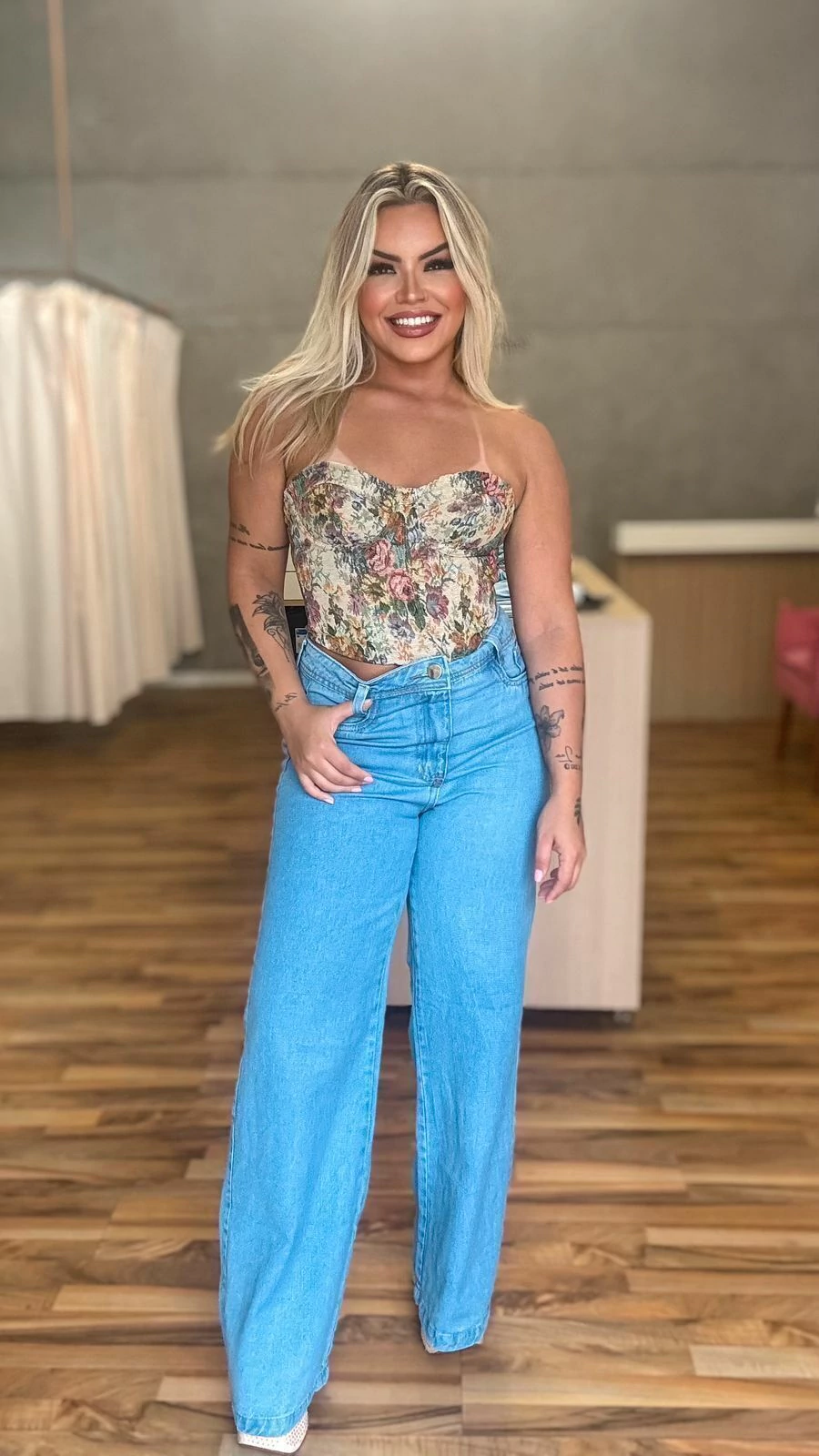 CALÇA JEANS WIDE LEG