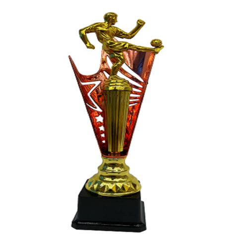 Trofeo goleador dorado con rojo 34cm