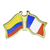 Pin de Solapa Bandera Doble Dorado