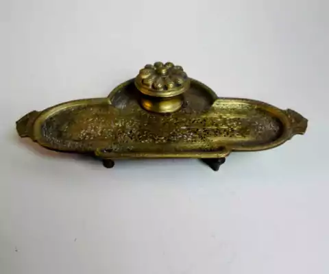 TINTEIRO EM BRONZE NA COR DOURADA 1510