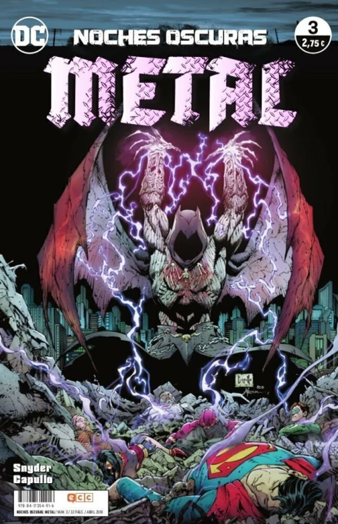 Noches Oscuras: Metal #03 · Scott Snyder · Greg Capullo · Multiverso Oscuro · ECC Ediciones · Consultar stock