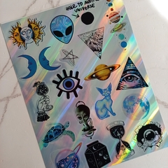 STICKERS HOLOGRAFICOS X20 - UNIVERSO