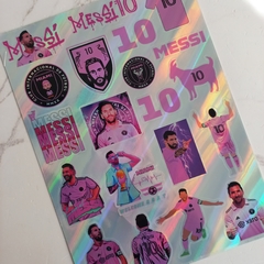 STICKERS HOLOGRAFICOS X20 - L10NEL INTER MIAMI