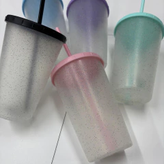 VASO PLASTICO GLITTER - PERSONALIZADO MINIMO 15 UNIDADES - KIME DECO MAYORISTA