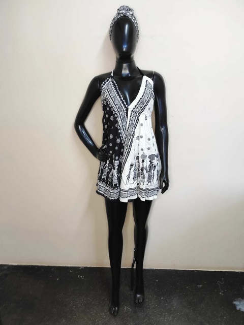 Vestido Lenço Pontas - Tamanho Único (veste P/M)