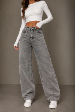 Jean Baggy Gris Liso