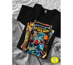 Remera de Spiderman Comics Vintage Black
