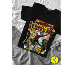 Remera de Spiderman Comics Vintage Black - tienda online