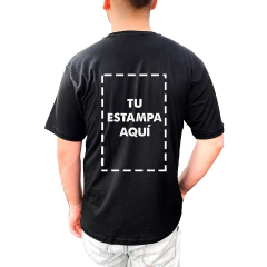 Remera personalizada de algodón estampa adelante, espalda y mangas en internet