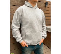 Buzo hoodie gris melange en internet