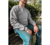 Buzo cuello redondo gris melange