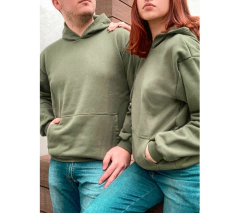 Buzo hoodie verde militar
