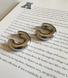 Argollas Puffy M (Silver)