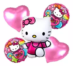 SET DE 5 GLOBOS METALIZADOS- HELLO KITTY- SANRIO