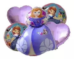 SET DE 5 GLOBOS METALIZADOS- PRINCESA SOFI