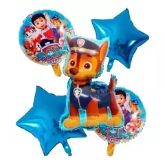 SET DE 5 GLOBOS METALIZADOS- PAW PATROL