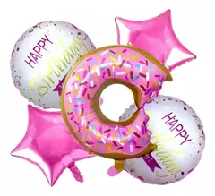 SET DE 5 GLOBOS METALIZADOS- DONAS