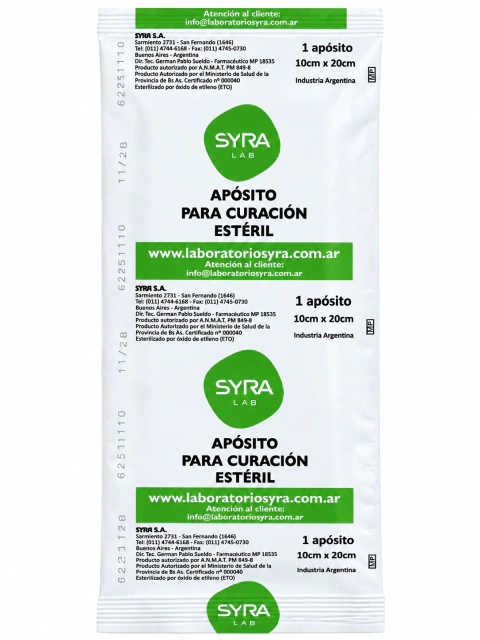 Apósito Estéril De 10 X 20cm Syra X50 Unidades Curación