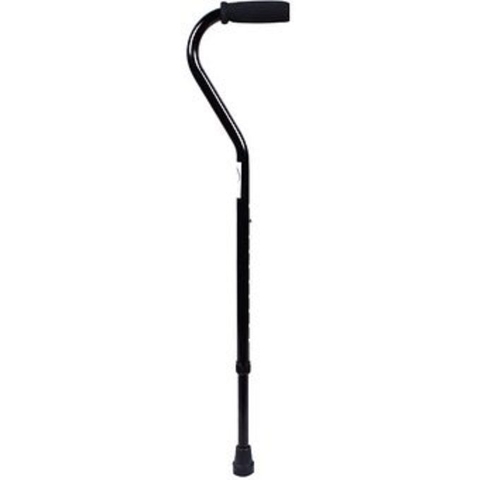 Bastón Ortopédico Mango Curvo De Aluminio Regulable Negro