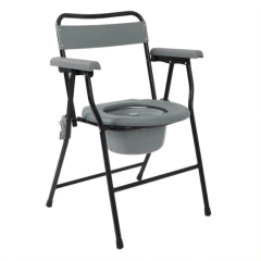 Banqueta inodoro portátil plegable con apoyabrazos y bacinilla