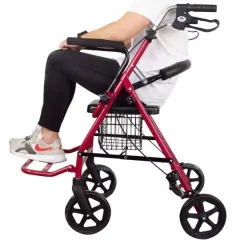Andador Ortopédico Aluminio Con Asiento Apoyapiés Canasto