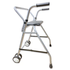 Andador Ortopédico Plegable Manija Regulable Asiento Y Rueda - comprar online