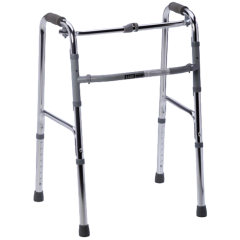 Andador Aluminio Plegable Articulado Doble Función Plateado