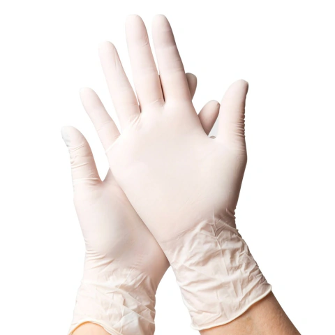 Guantes De Latex Descartables Blancos Caja De 100 Unidades