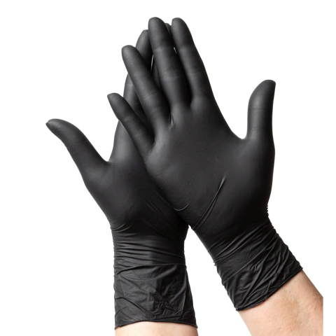 Guantes Nitrilo Negro Examinacion Resistentes X100 Unidades