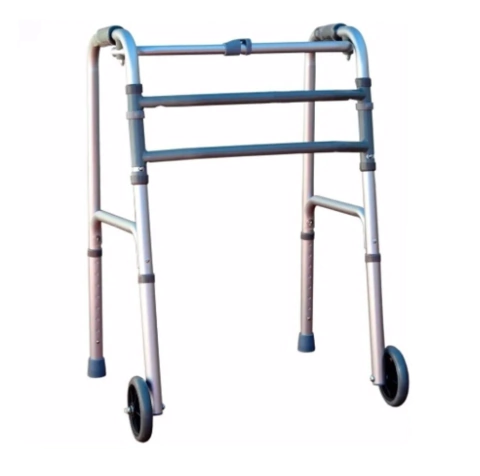 Andador De Aluminio Plegable Paso A Paso Doble Función Con Ruedas - comprar online