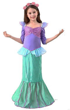 Fantasia Sereia Infantil Vestido Luxo