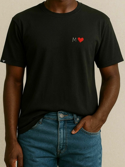 CAMISETA INICIAL COM CORAÇÃO - INDIVIDUAL - comprar online