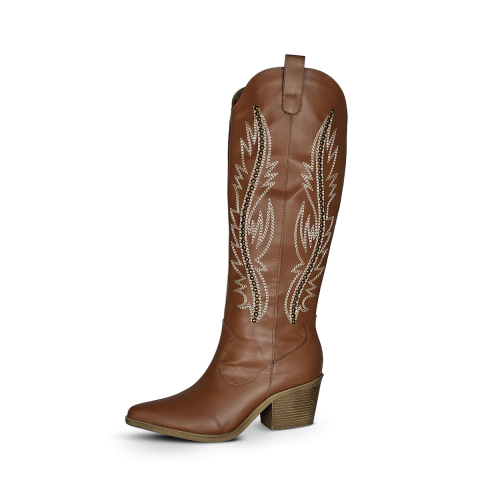 Bota Texana Cano Alto Caramelo - comprar online
