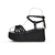 Sandália Anabela Corda Com Amarração Preto - Romena - comprar online
