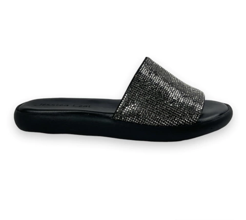 Chinelo Slide Feminino com Strass Preto - comprar online