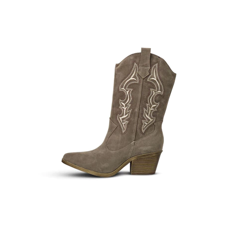 Bota Cano Curto Texana Country Camurça Taupe - Valência - comprar online