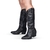 Bota Texana Country Preta Com Tachas