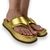 Chinelo de Dedo Dourado Metálico - loja online
