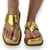 Imagem do Chinelo de Dedo Dourado Metálico