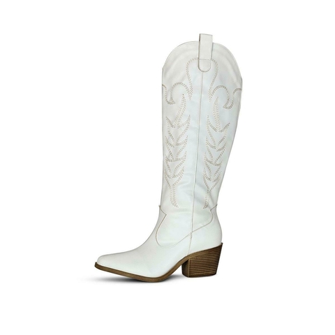 Bota Texana Branca com bordado - comprar online