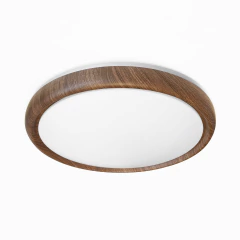 Plafón techo BORE 32w circular Ø50cm control remoto madera nórdico blanco VONDERK - comprar online