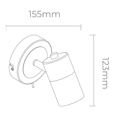 Aplique pared o techo velador CACHEN 1 luz GU10 CANDIL - Artyluz