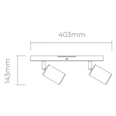Aplique pared o techo POLA 2 luces GU10 bronce CANDIL