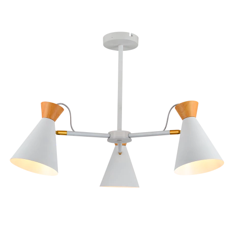 Lámpara aplique colgante araña LÍNEA FUSIÓN 3 luces E27 madera y metal CARILUX