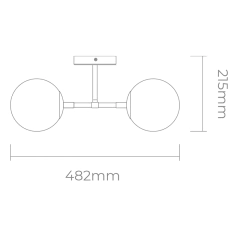 Aplique pared o techo SENSEI 2 luces G9 tulipa de vidrio CANDIL - comprar online