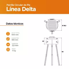 Imagen de FOGONERO PARRILLA DE PIE DELTA DESMONTABLE LB