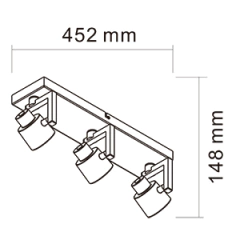 Aplique pared o techo SHEILA 3 luces GU10 CANDIL - Artyluz