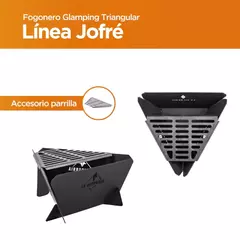 FOGONERO PARRILLA ASADOR JOFRÉ PORTATIL GLAMPING TRIANGULAR DESMONTABLE LB