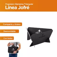 FOGONERO PARRILLA ASADOR JOFRÉ PORTATIL GLAMPING TRIANGULAR DESMONTABLE LB - tienda online