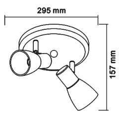 Aplique techo NURIA base redonda 2 luces E14 CANDIL - comprar online